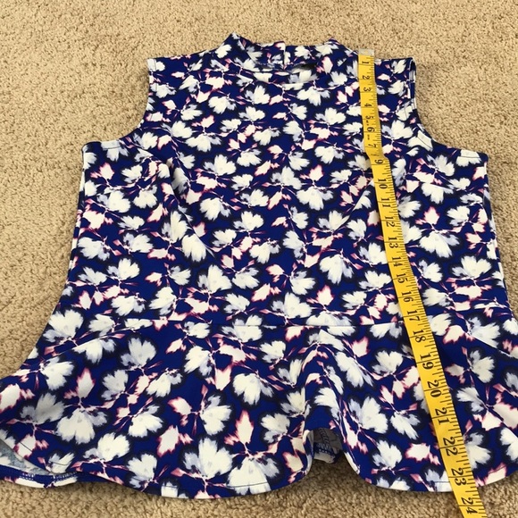 Banana republic factory small blue high neck peplum blouse. - Picture 6 of 7